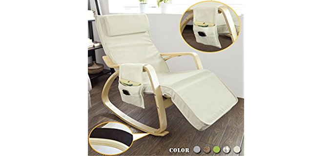 Haotin IKEA-style Recliner Chair - Modern Reclining Rocker Bedroom Chair