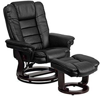 Flash Furniture Long Back Mahogany Recliner Chair Long Leather Recliner for Tall People