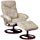 BenchMaster Newport Taupe - Swivel Recliner and Slanted Ottoman