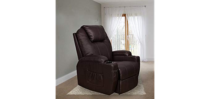 Magic Union Slender Tall Man Recliner - Sturdy Heated Leather Recliner