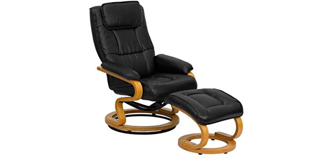 Flash Furniture Contemporary - Wood and Leather Recliner