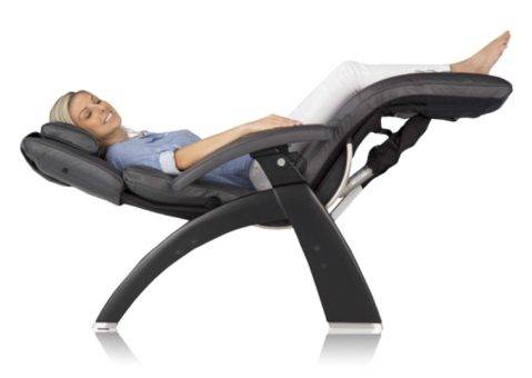 Durable recliner features with woman laying on it