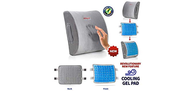 Ziraki Cooling - Gel and Memory Foam recliner Lumbar Pillow