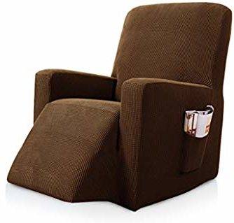 Subrtex Stretch Fabric Recliner Cover with Side Pocket