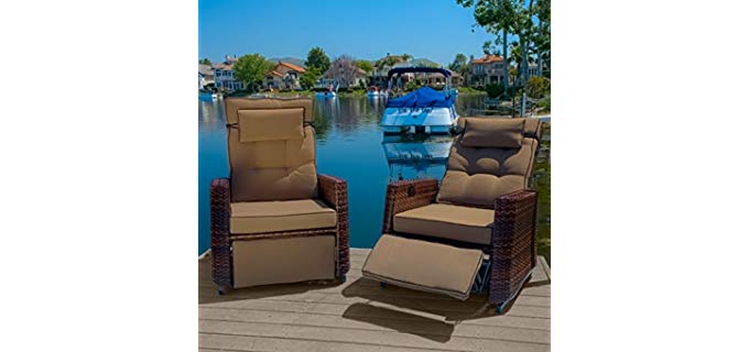 Christopher Knight Home CKH Outdoor Wicker Recliners , 2-Pcs Set - Wicker recliner
