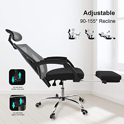 Hbada Ergonomic Office Recliner Chair with Footrest