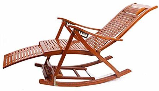 Chairs Rocking Bamboo Recliner with Cotton Pad